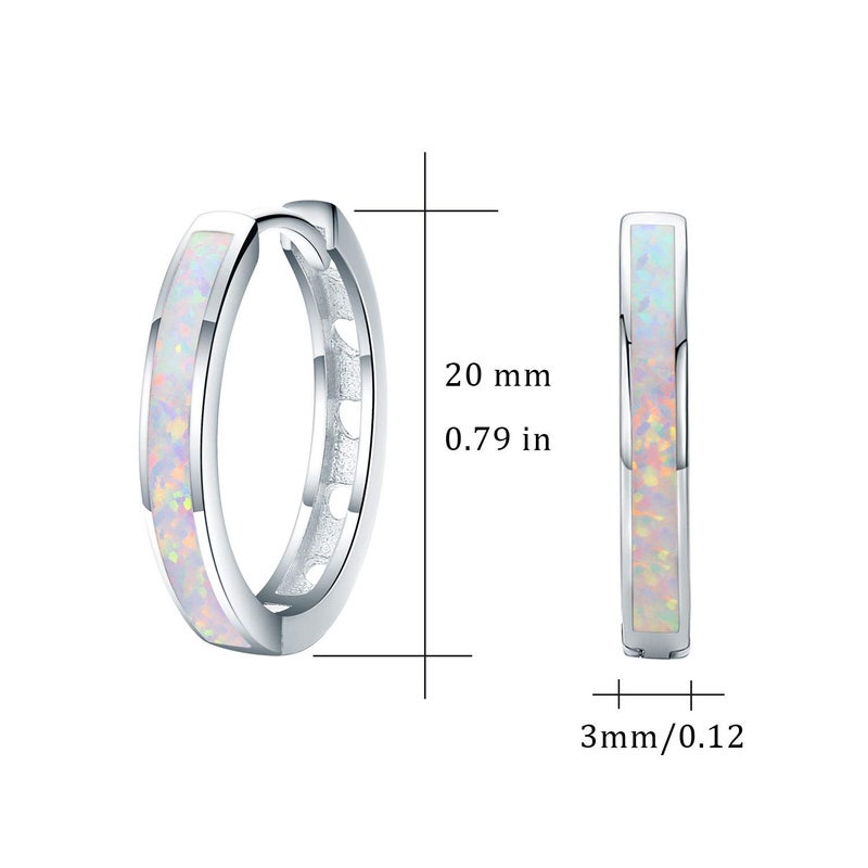 CUOKA MIRACLE Hoop Earrings for Women Hinged Huggie Earrings Simulated Opal Earrings Hypoallergenic Earrings for Sensitive Ears 925 Sterling Silver Earrings for Women Jewelry for Women - Image 5